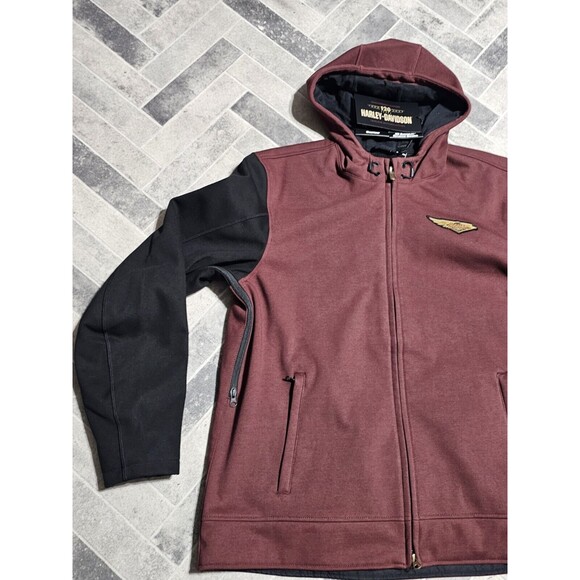 Harley Davidson Men's 120th Anniversary Riding Fleece - Rum Raisin & Black 2XL - Picture 4 of 16